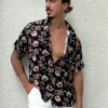 Black Tropical Men Shirt - Image 2