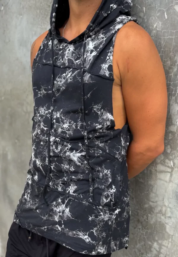 Men Hoody Singlet Tie Dye/Washed